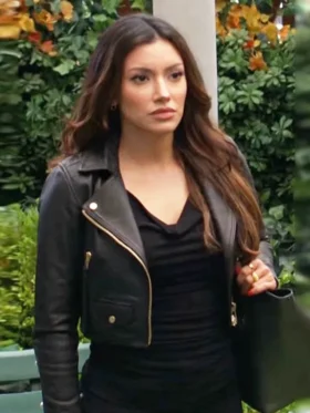 The Young and the Restless Zuleyka Silver Black Leather Jacket Front