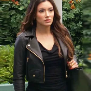 The Young and the Restless Zuleyka Silver Black Leather Jacket Front