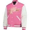 Tiffany Stratton WWE Pink Varsity Jacket Back