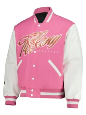 Tiffany Stratton WWE Pink Varsity Jacket Back