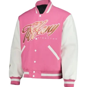 Tiffany Stratton WWE Pink Varsity Jacket Back
