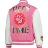 Tiffany Stratton WWE Pink Varsity Jacket