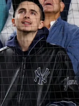 Timothée Chalamet Yankees Leather Jacket