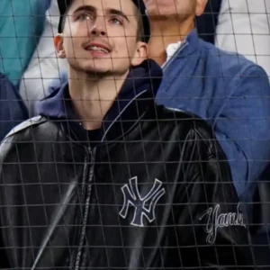 Timothée Chalamet Yankees Leather Jacket