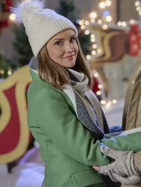 Tis the Season to be Merry Rachael Leigh Cook Green Coat Front