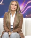 Today Jennifer Lopez Brown Leather Blazer Front