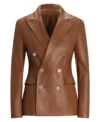 Today Jennifer Lopez Brown Leather Blazer