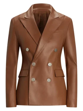 Today Jennifer Lopez Brown Leather Blazer