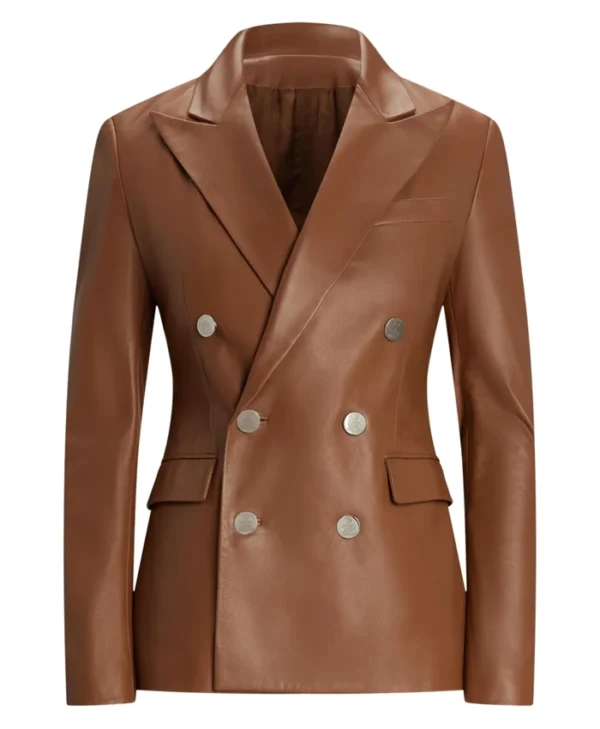 Today Jennifer Lopez Brown Leather Blazer