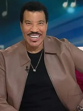 Today Lionel Richie Brown Leather Jacket Side