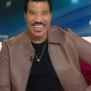 Today Lionel Richie Brown Leather Jacket Side