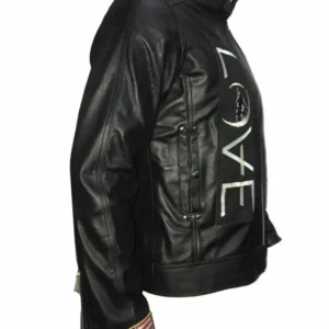 Tom Delonge Angels and Airwaves Black Leather Jacket Side look
