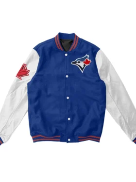 Toronto Blue Jays Blue Varsity Jacket Back