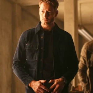 Tracker S03 Justin Hartley Blue Suede Leather Jacket Side