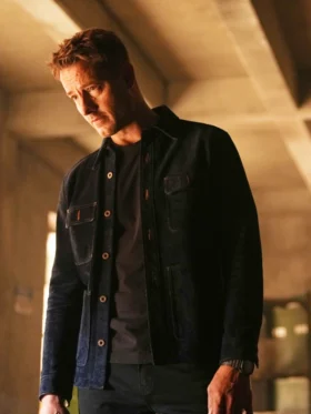 Tracker S03 Justin Hartley Blue Suede Leather Jacket