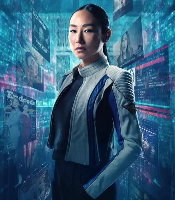Tron Ares 2025 Greta Lee Leather Jacket