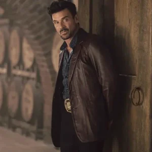 Tulsa King S03 Frank Grillo Brown Leather Blazer