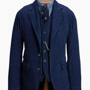 Tulsa King S03 Robert Patrick Pinstriped Blazer