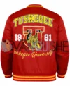 Tuskegee University 1881 Red Varsity Jacket back