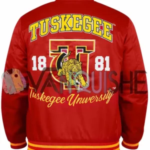 Tuskegee University 1881 Red Varsity Jacket back
