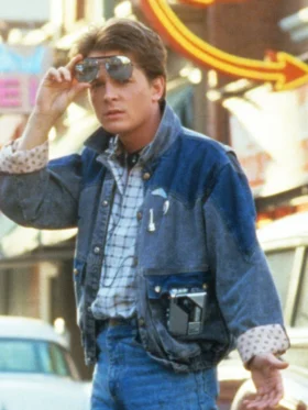 Back to The Future Marty Mcfly Denim Jacket Side