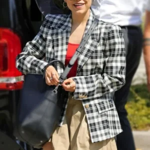 Venice Film Festival Jenna Ortega Plaid Blazer
