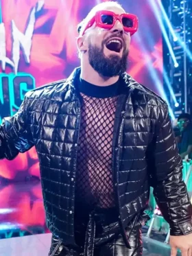 WWE RAW Seth Rollins Black Puffer Jacket Side