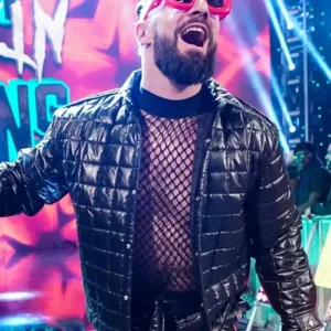WWE RAW Seth Rollins Black Puffer Jacket Side