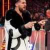 WWE Raw Seth Rollins White Leather Coat Side Look