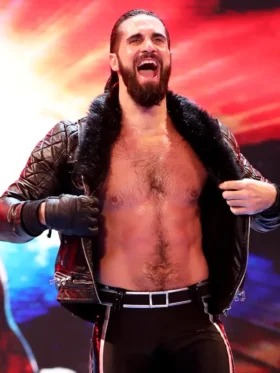WWE Seth Rollins Black Leather Jacket