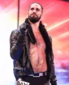 WWE Seth Rollins Black Leather Jacket Front
