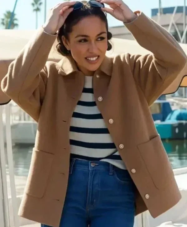 With Love Meghan S02 Meghan Markle Brown Jacket Side