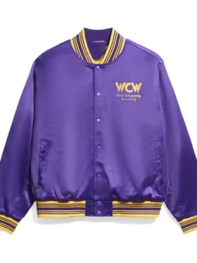 World Championship Wrestling Purple Bomber Jacket Back