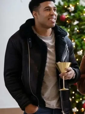 12 Dates of Christmas Chad Savage Black Leather Jacket