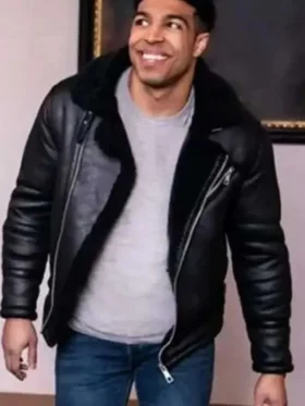 12 Dates of Christmas Chad Savage Black Leather Jacket