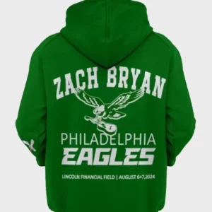 2024 Zach Bryan Eagles Green Hoodie Back Look