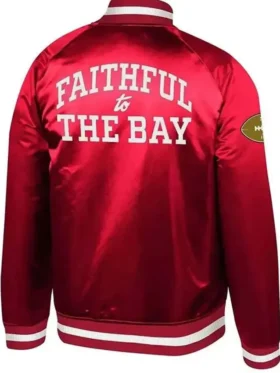 49ers Faithful To The Bay Jacket Red Color Back Look