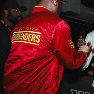 50 Cent Washington Commanders Jacket Back Look