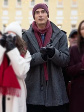 A Keller Christmas Vacation Brandon Routh Wool Coat Front