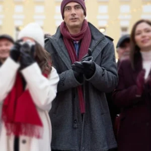 A Keller Christmas Vacation Brandon Routh Wool Coat Front