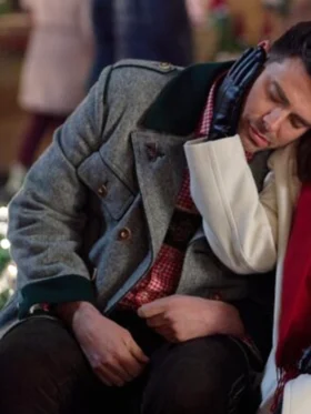 A Keller Christmas Vacation Jonathan Bennett Grey Wool Coat