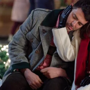 A Keller Christmas Vacation Jonathan Bennett Grey Wool Coat