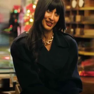 A Merry Little Ex-Mas Jameela Jamil Black Coat