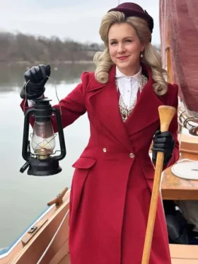 A Newport Christmas Ginna Claire Mason Red Wool Coat Side