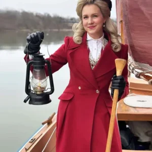 A Newport Christmas Ginna Claire Mason Red Wool Coat Side