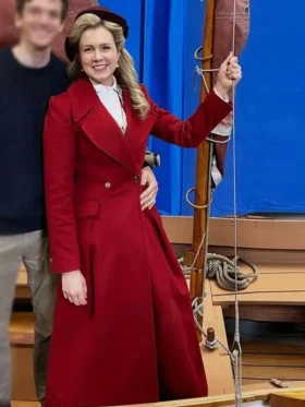 A Newport Christmas Ginna Claire Mason Red Wool Coat