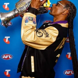 AFL 2025 Grand Final Snoop Dogg Varsity Jacket Front look