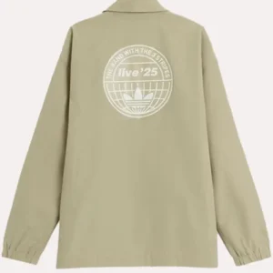Adidas X Oasis Tour Coach Jacket Khaki back