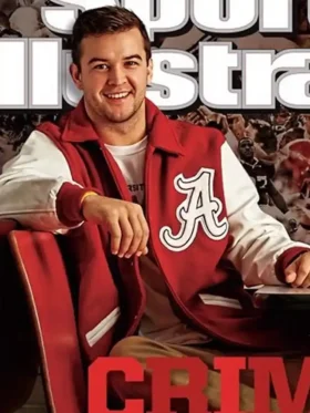 Alabama Crimson Tide Red and White Varsity Jacket