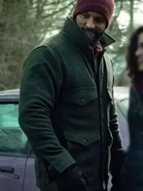 American Gods Shadow Moon Green Wool Jacket